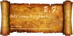 Récsey Filibert névjegykártya